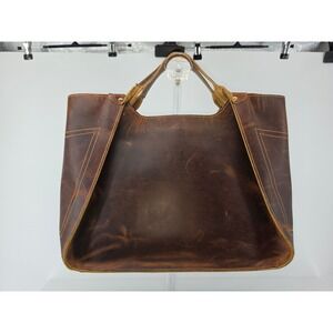 The Tannery Brown Distressed Leather Tote Crossbody Bag with Card Slots